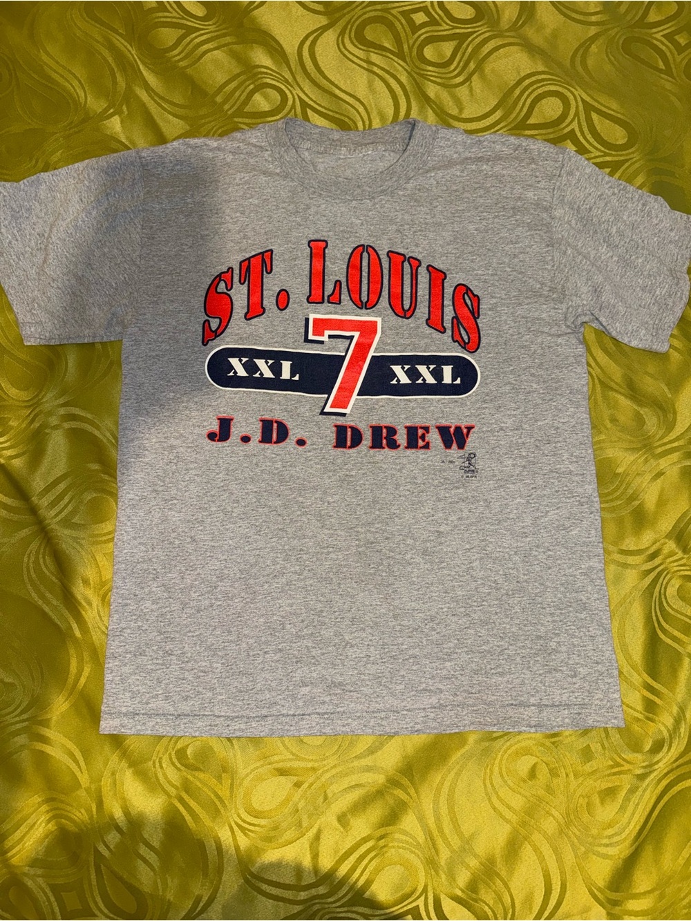 Vintage St. Louis J.D. Drew Number 7 Grey MLB T-Shirt